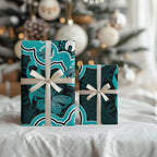 Cyan Ribbon PTSD Awareness Month Wrapping Paper Aboriginal Art - Aussie Hoodie
