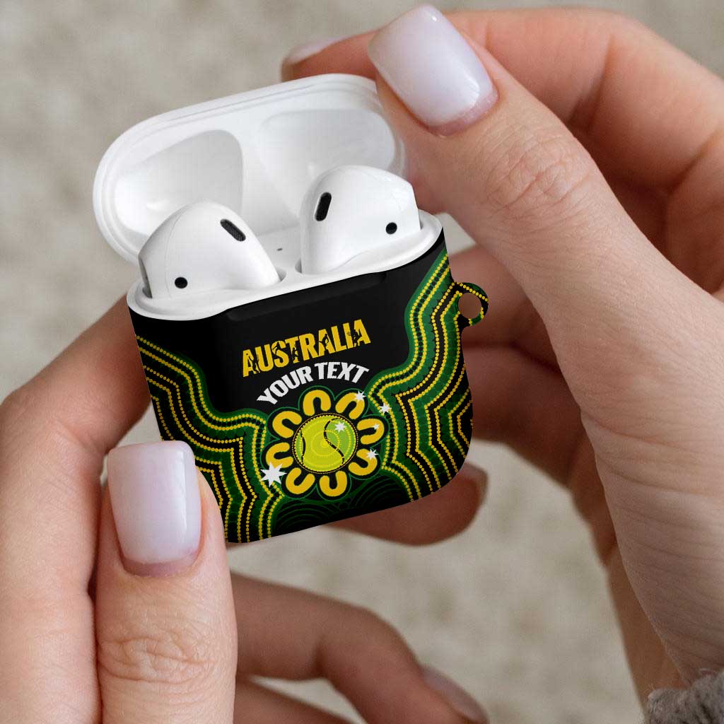 Personalised Australia Tennis AirPods Case Go Aussie Aboriginal Art - Aussie Hoodie