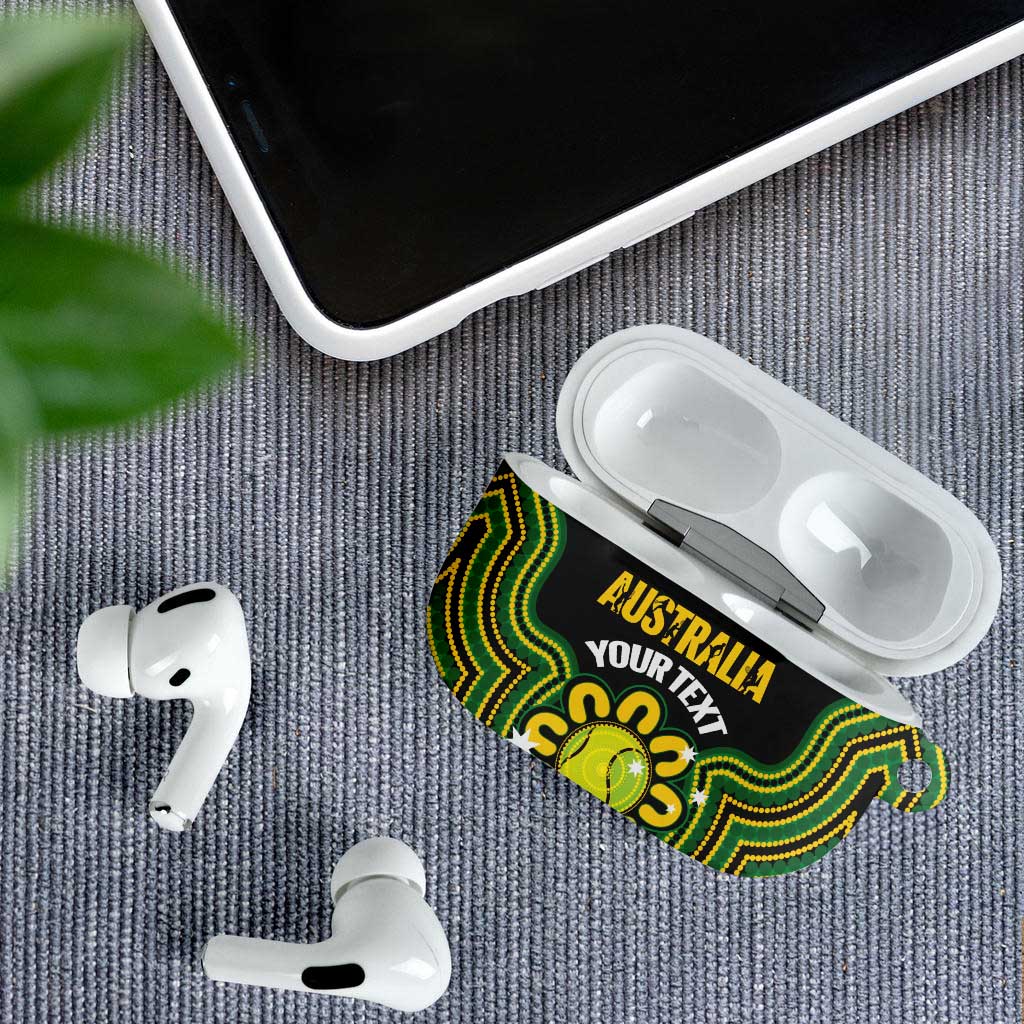 Personalised Australia Tennis AirPods Case Go Aussie Aboriginal Art - Aussie Hoodie