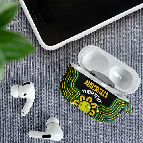 Personalised Australia Tennis AirPods Case Go Aussie Aboriginal Art - Aussie Hoodie