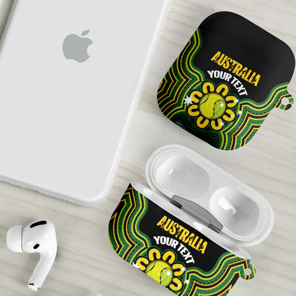 Personalised Australia Tennis AirPods Case Go Aussie Aboriginal Art - Aussie Hoodie