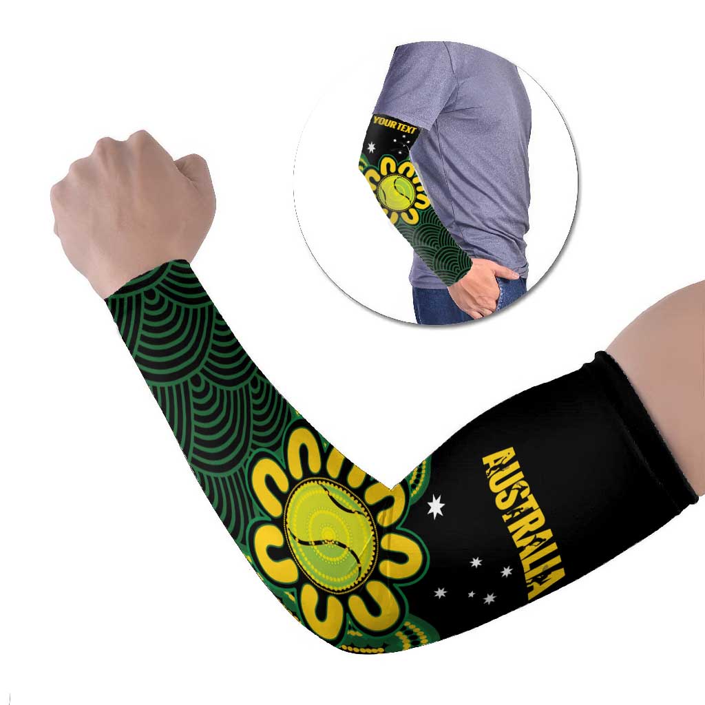 Personalised Australia Tennis Arm Sleeves Go Aussie Aboriginal Art - Aussie Hoodie