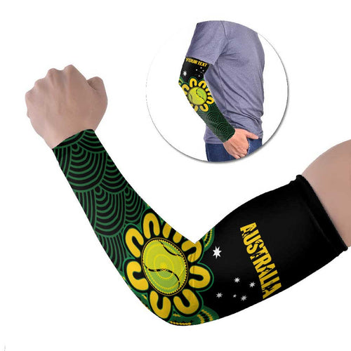 Personalised Australia Tennis Arm Sleeves Go Aussie Aboriginal Art - Aussie Hoodie