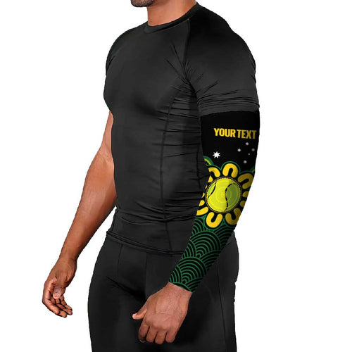 Personalised Australia Tennis Arm Sleeves Go Aussie Aboriginal Art - Aussie Hoodie