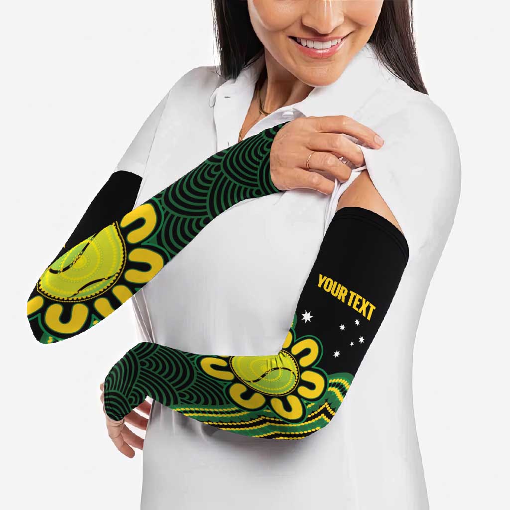 Personalised Australia Tennis Arm Sleeves Go Aussie Aboriginal Art - Aussie Hoodie