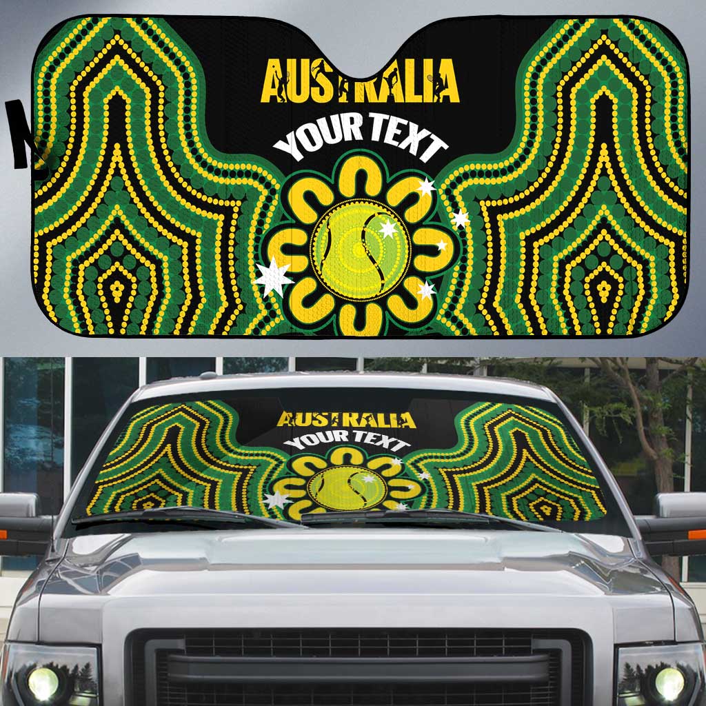 Personalised Australia Tennis Auto Sun Shade Go Aussie Aboriginal Art - Aussie Hoodie