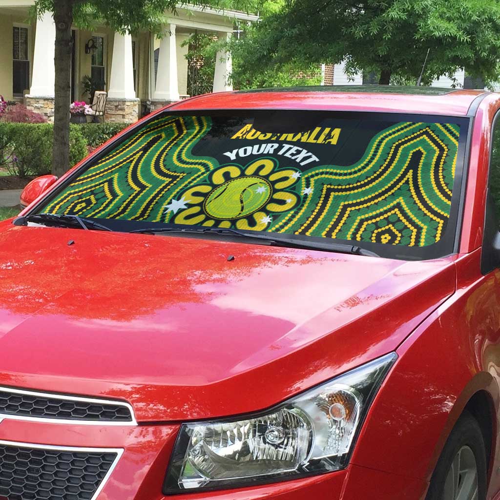 Personalised Australia Tennis Auto Sun Shade Go Aussie Aboriginal Art - Aussie Hoodie