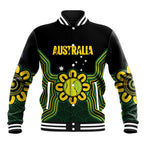 Personalised Australia Tennis Baseball Jacket Go Aussie Aboriginal Art - Aussie Hoodie