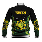 Personalised Australia Tennis Baseball Jacket Go Aussie Aboriginal Art - Aussie Hoodie