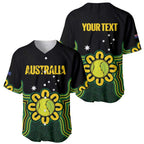 Personalised Australia Tennis Baseball Jersey Go Aussie Aboriginal Art - Aussie Hoodie