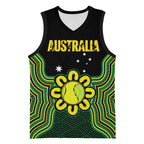 Personalised Australia Tennis Basketball Jersey Go Aussie Aboriginal Art - Aussie Hoodie