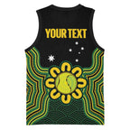 Personalised Australia Tennis Basketball Jersey Go Aussie Aboriginal Art - Aussie Hoodie