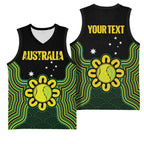 Personalised Australia Tennis Basketball Jersey Go Aussie Aboriginal Art - Aussie Hoodie