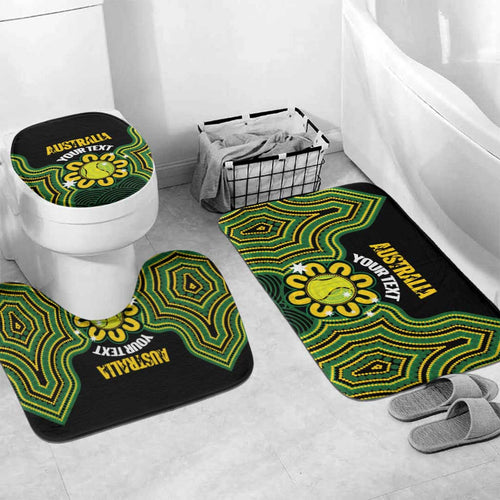 Personalised Australia Tennis Bathroom Set Go Aussie Aboriginal Art - Aussie Hoodie