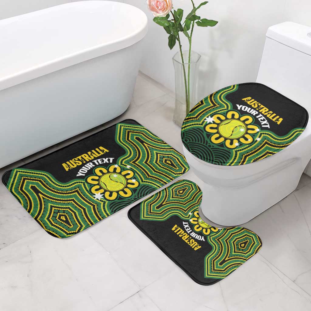 Personalised Australia Tennis Bathroom Set Go Aussie Aboriginal Art - Aussie Hoodie