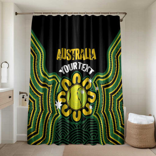 Personalised Australia Tennis Bathroom Set Go Aussie Aboriginal Art - Aussie Hoodie