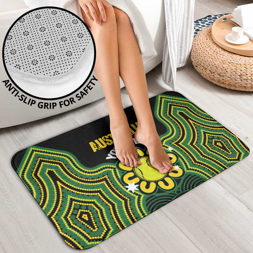 Personalised Australia Tennis Bathroom Set Go Aussie Aboriginal Art - Aussie Hoodie