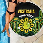 Personalised Australia Tennis Beach Blanket Go Aussie Aboriginal Art - Aussie Hoodie