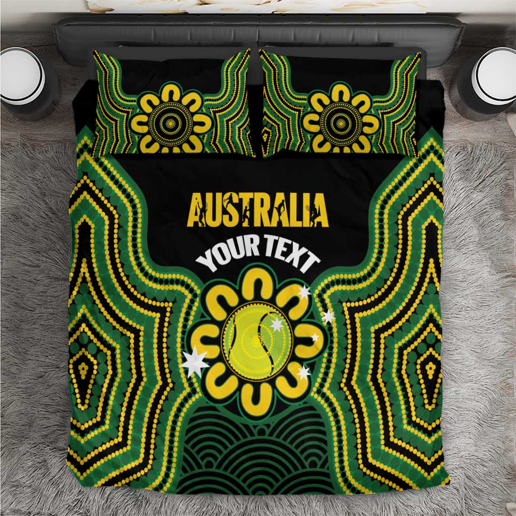 Personalised Australia Tennis Bedding Set Go Aussie Aboriginal Art - Aussie Hoodie