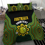 Personalised Australia Tennis Bedding Set Go Aussie Aboriginal Art - Aussie Hoodie