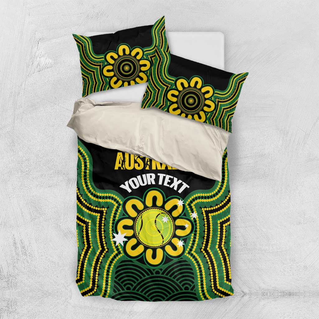 Personalised Australia Tennis Bedding Set Go Aussie Aboriginal Art - Aussie Hoodie