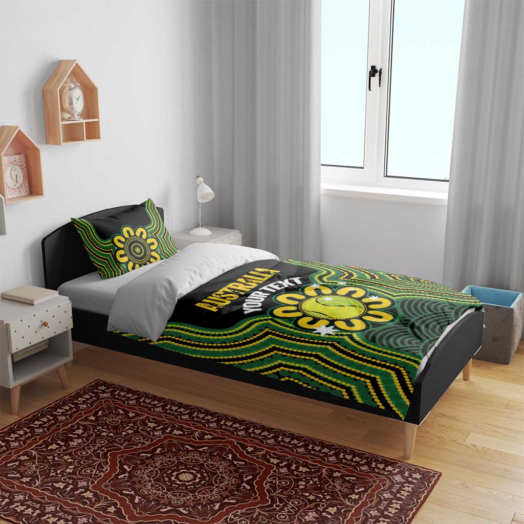 Personalised Australia Tennis Bedding Set Go Aussie Aboriginal Art - Aussie Hoodie