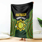 Personalised Australia Tennis Blanket Go Aussie Aboriginal Art - Aussie Hoodie