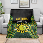 Personalised Australia Tennis Blanket Go Aussie Aboriginal Art - Aussie Hoodie