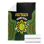 Personalised Australia Tennis Blanket Go Aussie Aboriginal Art - Aussie Hoodie