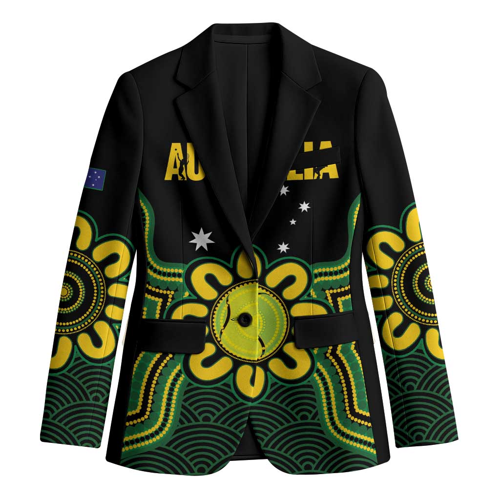 Personalised Australia Tennis Blazer Go Aussie Aboriginal Art - Aussie Hoodie