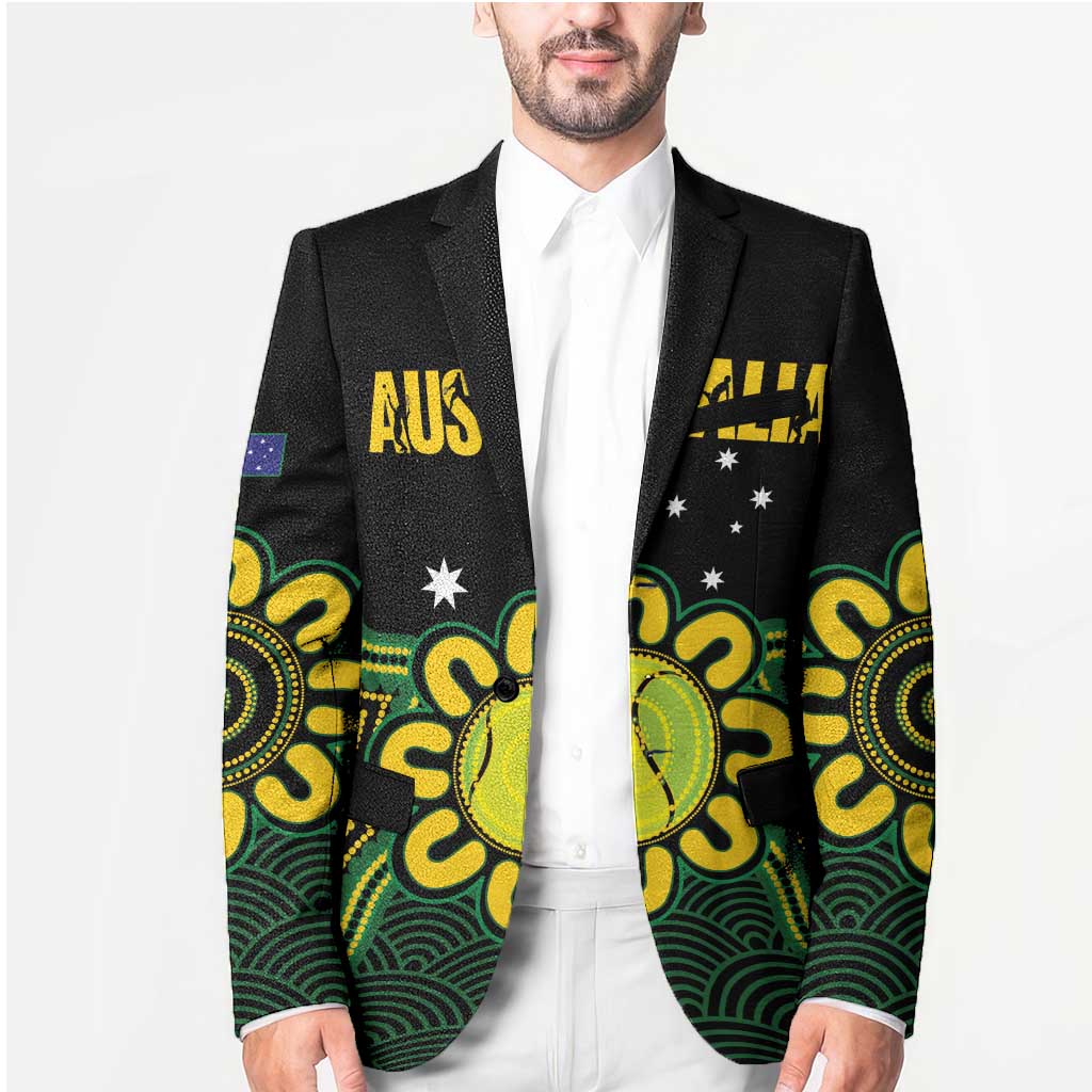 Personalised Australia Tennis Blazer Go Aussie Aboriginal Art - Aussie Hoodie