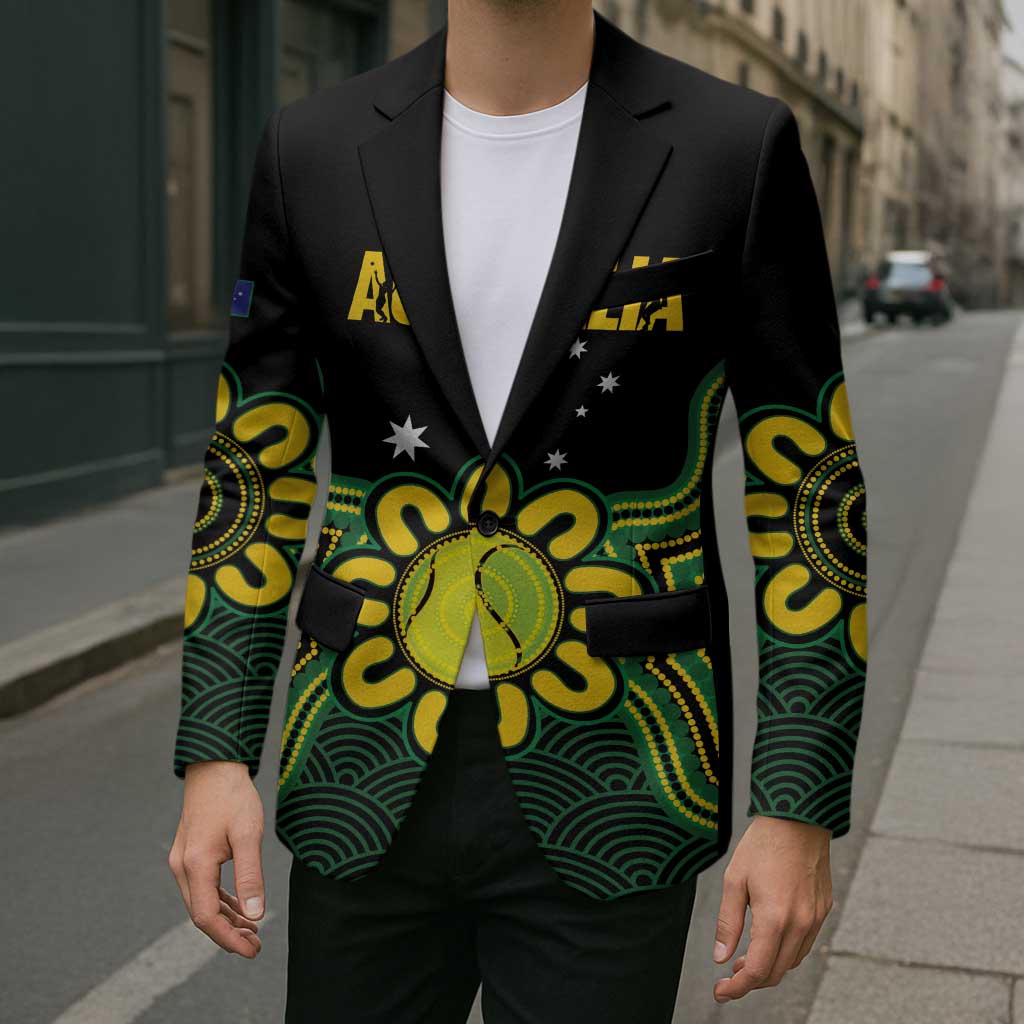 Personalised Australia Tennis Blazer Go Aussie Aboriginal Art - Aussie Hoodie
