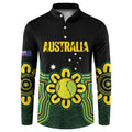 Personalised Australia Tennis Button Sweatshirt Go Aussie Aboriginal Art - Aussie Hoodie