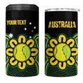 Personalised Australia Tennis 4 in 1 Can Cooler Tumbler Go Aussie Aboriginal Art - Aussie Hoodie