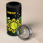 Personalised Australia Tennis 4 in 1 Can Cooler Tumbler Go Aussie Aboriginal Art - Aussie Hoodie