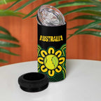 Personalised Australia Tennis 4 in 1 Can Cooler Tumbler Go Aussie Aboriginal Art - Aussie Hoodie