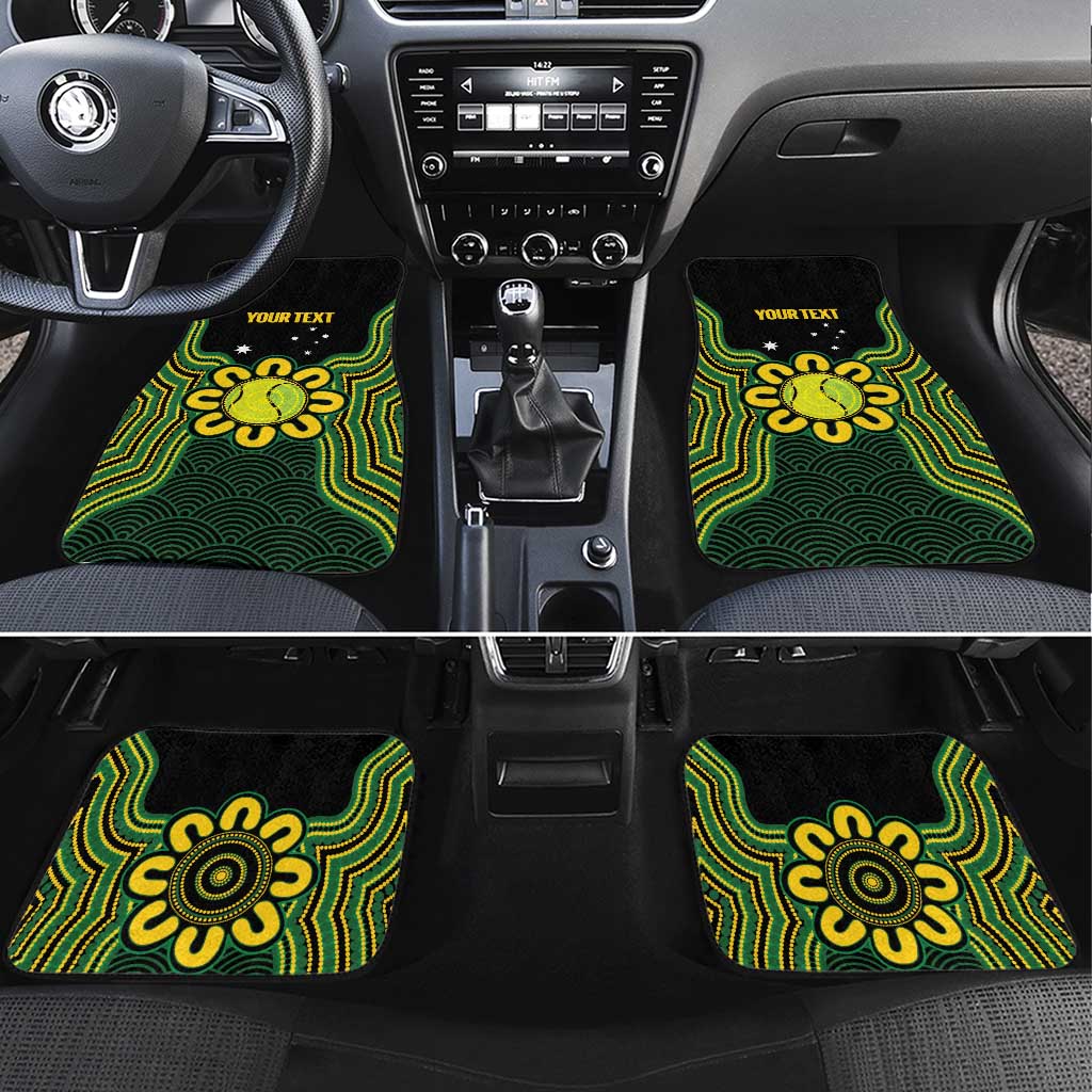 Personalised Australia Tennis Car Mats Go Aussie Aboriginal Art - Aussie Hoodie