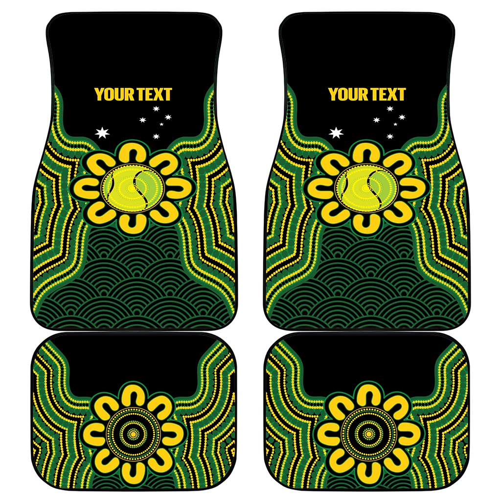 Personalised Australia Tennis Car Mats Go Aussie Aboriginal Art - Aussie Hoodie