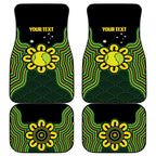 Personalised Australia Tennis Car Mats Go Aussie Aboriginal Art - Aussie Hoodie
