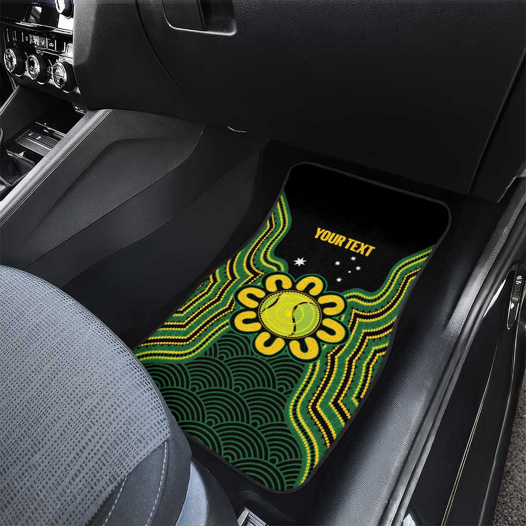 Personalised Australia Tennis Car Mats Go Aussie Aboriginal Art - Aussie Hoodie
