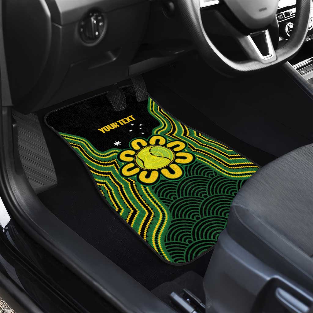 Personalised Australia Tennis Car Mats Go Aussie Aboriginal Art - Aussie Hoodie