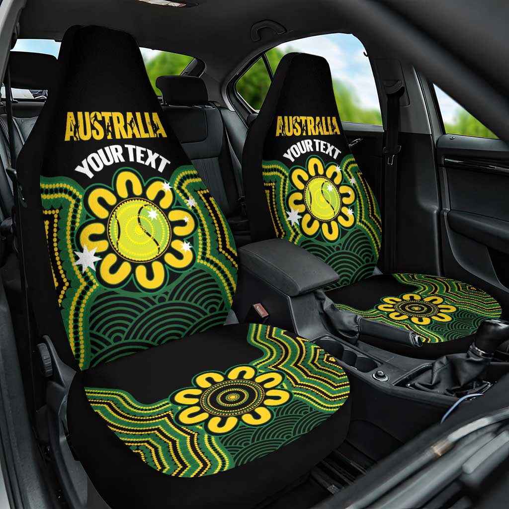Personalised Australia Tennis Car Seat Cover Go Aussie Aboriginal Art - Aussie Hoodie