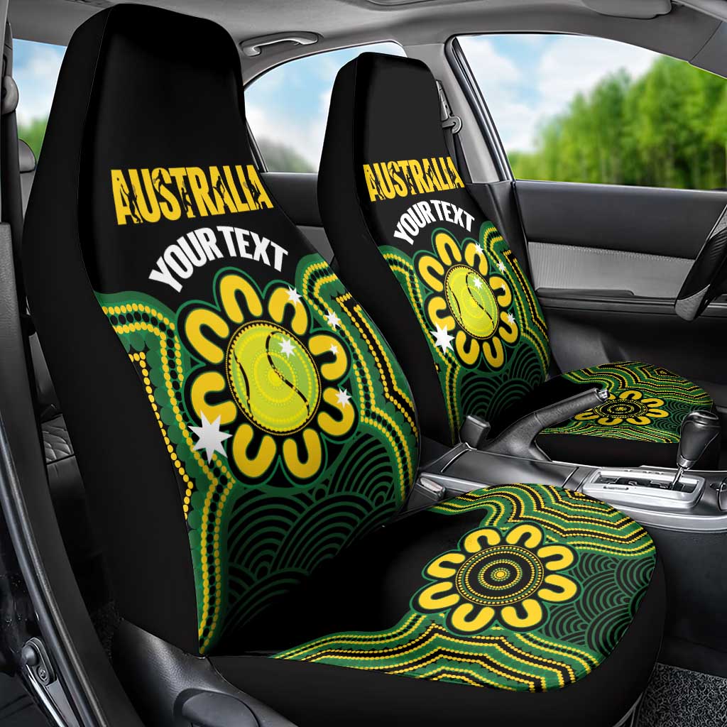 Personalised Australia Tennis Car Seat Cover Go Aussie Aboriginal Art - Aussie Hoodie