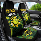 Personalised Australia Tennis Car Seat Cover Go Aussie Aboriginal Art - Aussie Hoodie