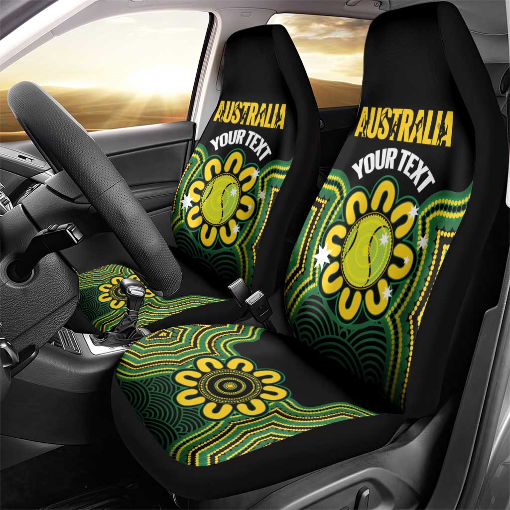 Personalised Australia Tennis Car Seat Cover Go Aussie Aboriginal Art - Aussie Hoodie