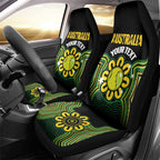 Personalised Australia Tennis Car Seat Cover Go Aussie Aboriginal Art - Aussie Hoodie
