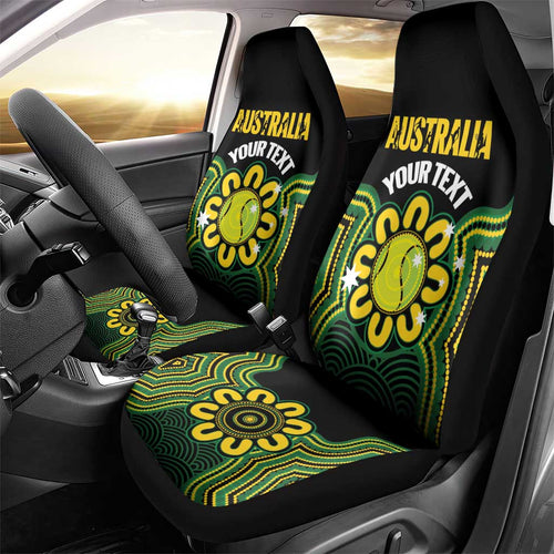 Personalised Australia Tennis Car Seat Cover Go Aussie Aboriginal Art - Aussie Hoodie