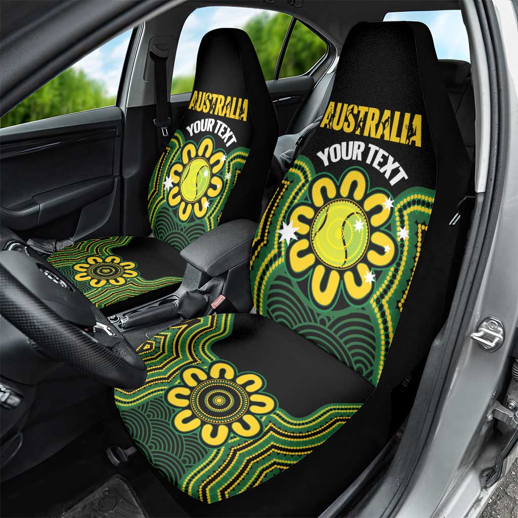 Personalised Australia Tennis Car Seat Cover Go Aussie Aboriginal Art - Aussie Hoodie
