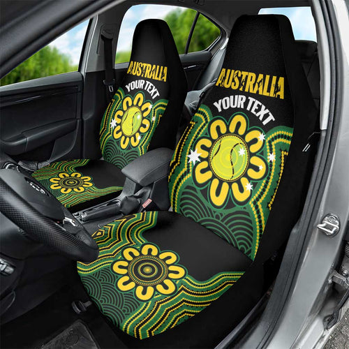 Personalised Australia Tennis Car Seat Cover Go Aussie Aboriginal Art - Aussie Hoodie