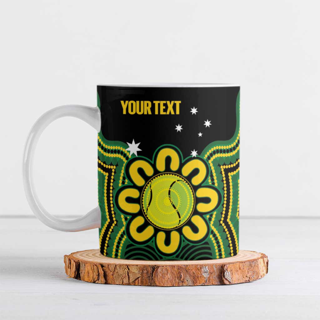 Personalised Australia Tennis Ceramic Mug Go Aussie Aboriginal Art - Aussie Hoodie